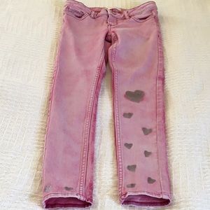 Girls size 7 Reg hand painted Levi. One of a kind!
